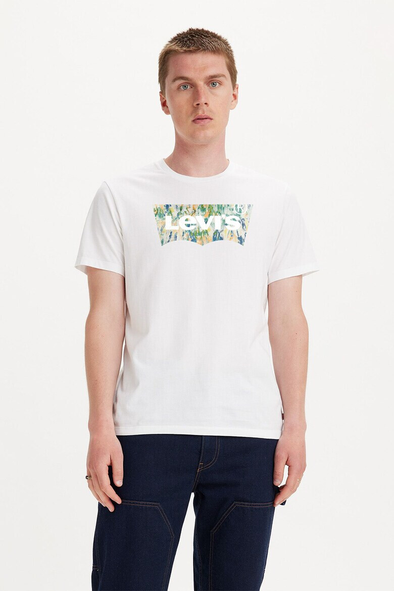 Levis Тениска с овално деколте и лого - Pepit.bg