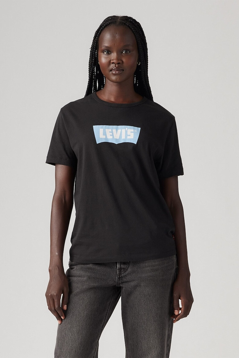 Levis Тениска с овално деколте и лого - Pepit.bg