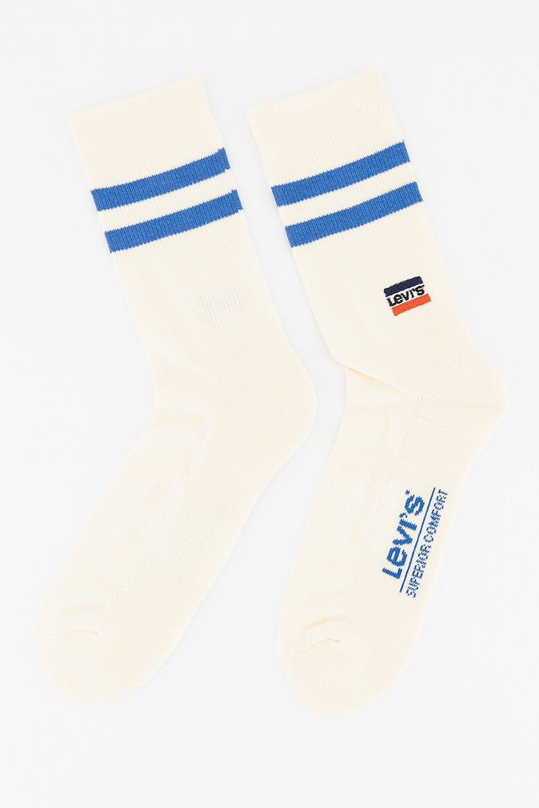 Levi's Унисекс дълги чорапи с контрастни ивици - 2 чифта - Pepit.bg