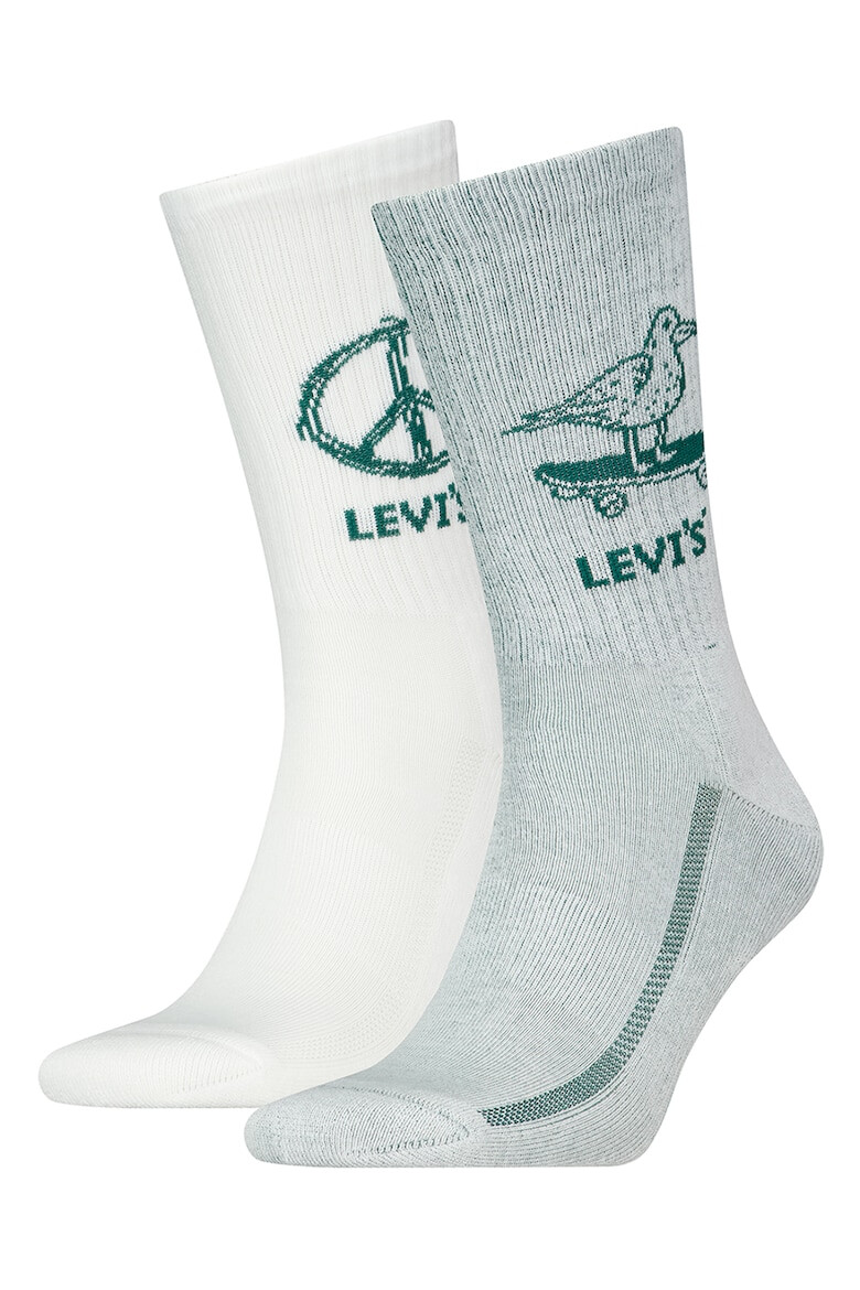 Levi's Унисекс дълги чорапи с рипс - 2 чифта - Pepit.bg