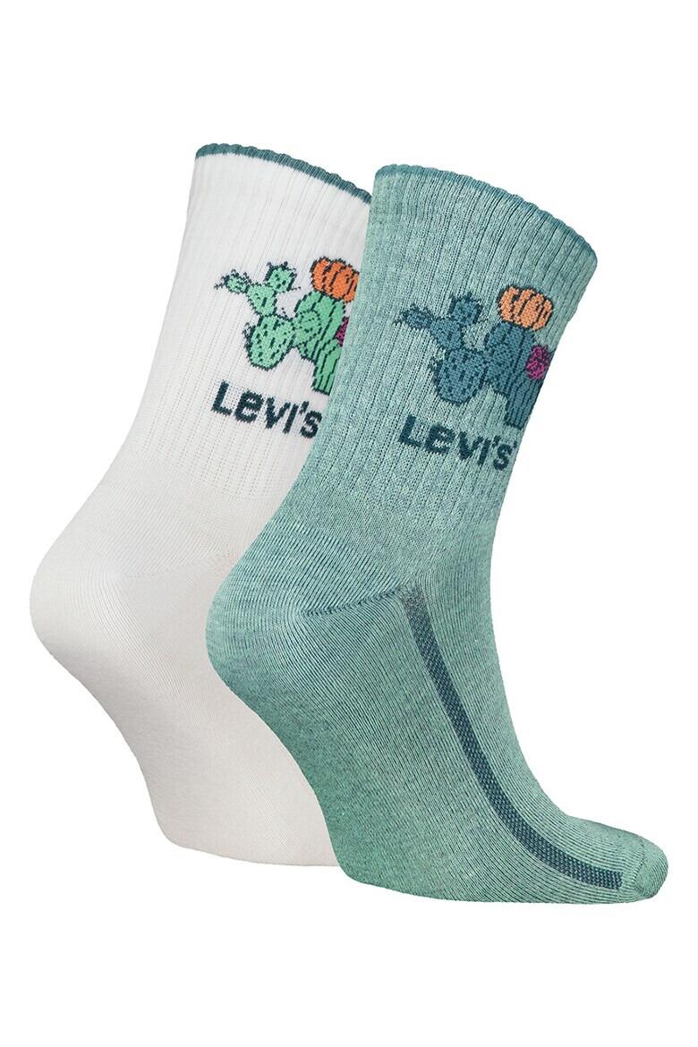 Levi's Унисекс дълги чорапи с щампа - 2 чифта - Pepit.bg