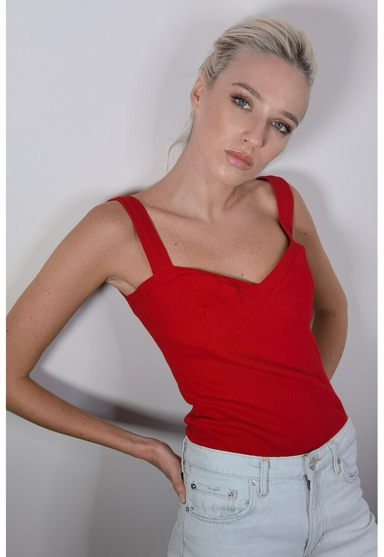 LIN APPAREL Топ със сърцевидно деколте - Pepit.bg