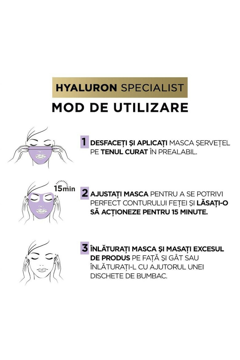 LOreal Paris Комплект грижа за кожата Hyaluron Specialist: Дневен хидратиращ крем за обем на кожата 50 мл + Нощен хидратиращ крем за обем на кожата 50 мл + Околоочен крем против бръчки 15 мл + Хидратираща салфетна маска 30 г - Pepit.bg