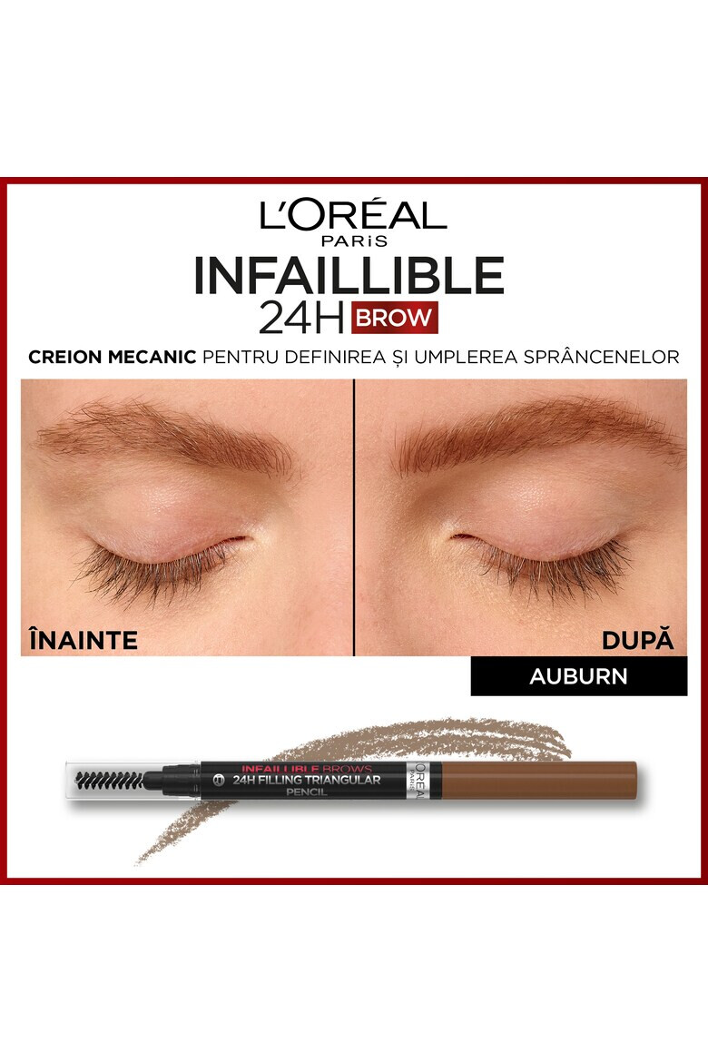 L'Oreal Paris Молив за вежди Infaillible Brows 24H Triangular Нюанс 5.23 Auburn - Pepit.bg