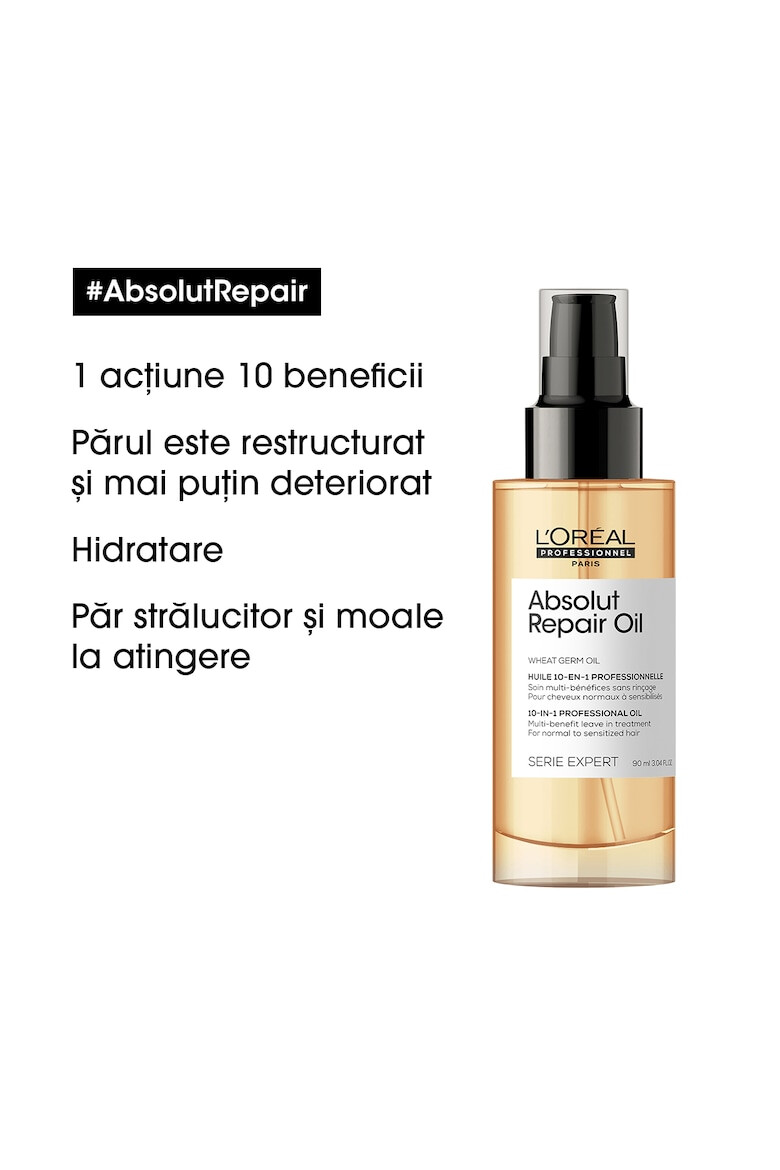 LOreal Professionnel Олио за коса L'Oréal Professionnel Absolut Repair SERIE EXPERT Мултифункционално Без изплакване За суха и увредена коса С масло от пшеничен зародиш и протеини за преструктуриране и възстановяване на фибрите 90 мл - Pepit.bg