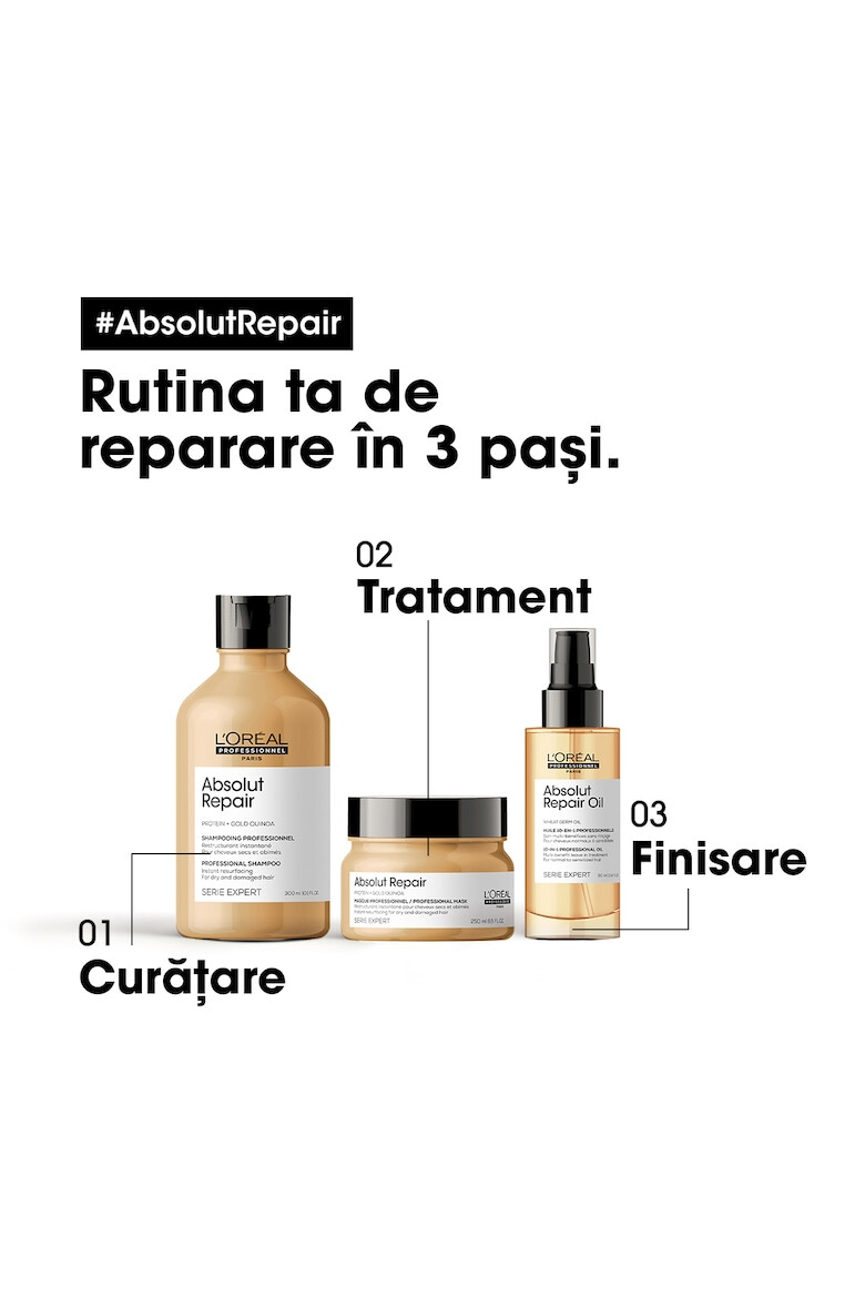 LOreal Professionnel Олио за коса L'Oréal Professionnel Absolut Repair SERIE EXPERT Мултифункционално Без изплакване За суха и увредена коса С масло от пшеничен зародиш и протеини за преструктуриране и възстановяване на фибрите 90 мл - Pepit.bg