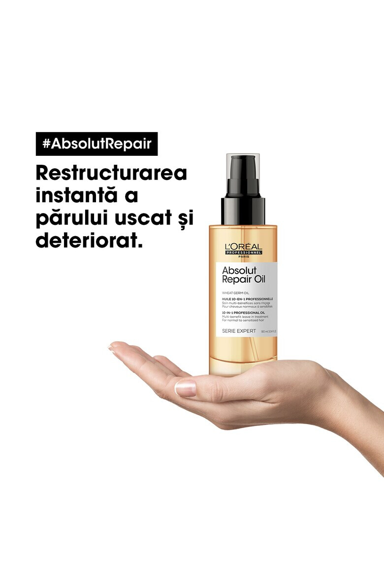 LOreal Professionnel Олио за коса L'Oréal Professionnel Absolut Repair SERIE EXPERT Мултифункционално Без изплакване За суха и увредена коса С масло от пшеничен зародиш и протеини за преструктуриране и възстановяване на фибрите 90 мл - Pepit.bg