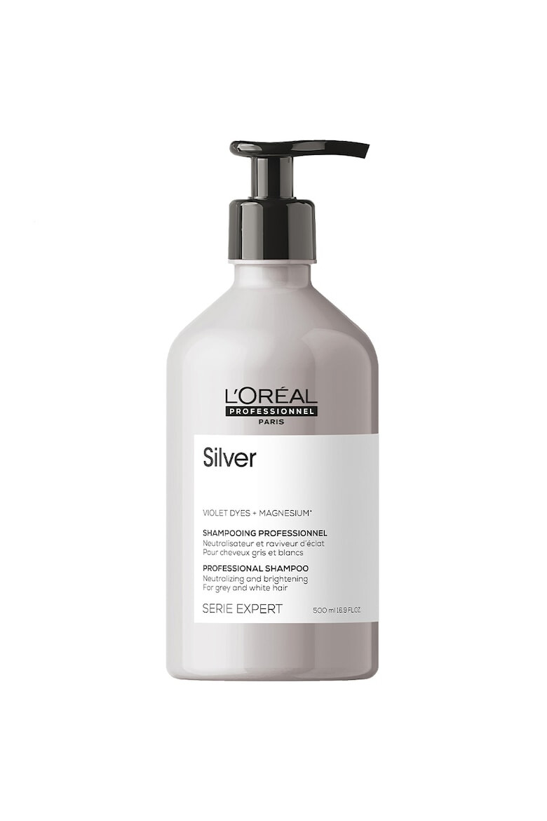 LOreal Professionnel Професионален шампоан Serie Expert Silver За неутрализиране на нежеланите жълти нюанси С магнезий и анти-пожълтяване 300 мл - Pepit.bg