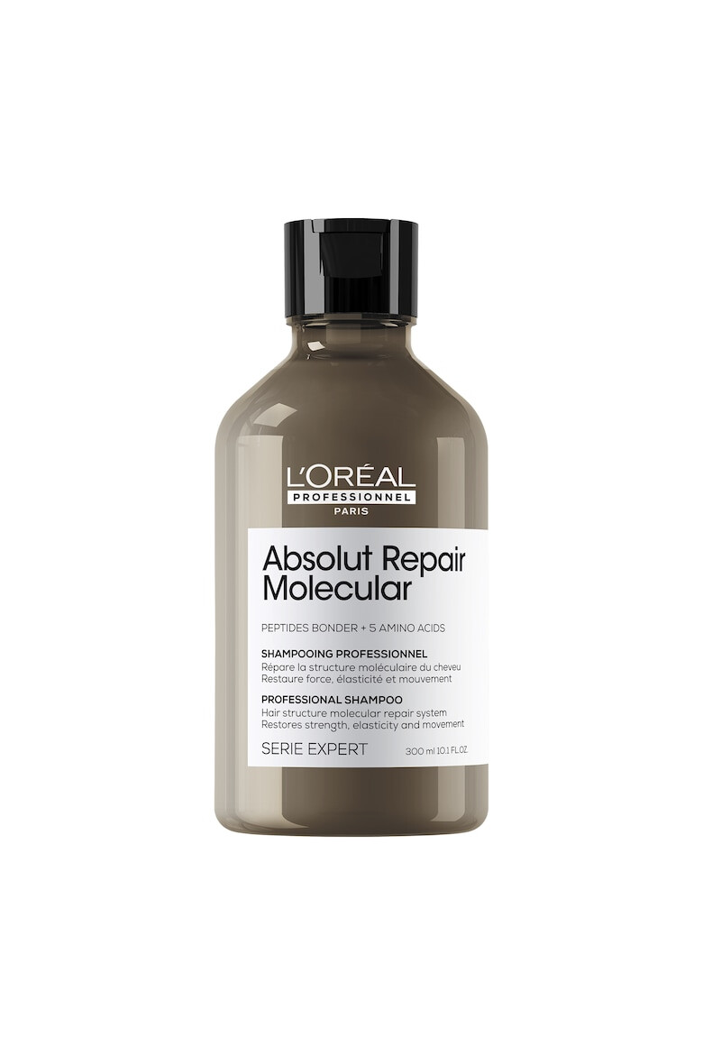 LOreal Professionnel Шампоан за увредена коса Serie Expert Absolut Repair Molecular формулиран с пептидни връзки и 5 аминокиселини възстановява макромолекулната структура на косъма без сулфати. - Pepit.bg