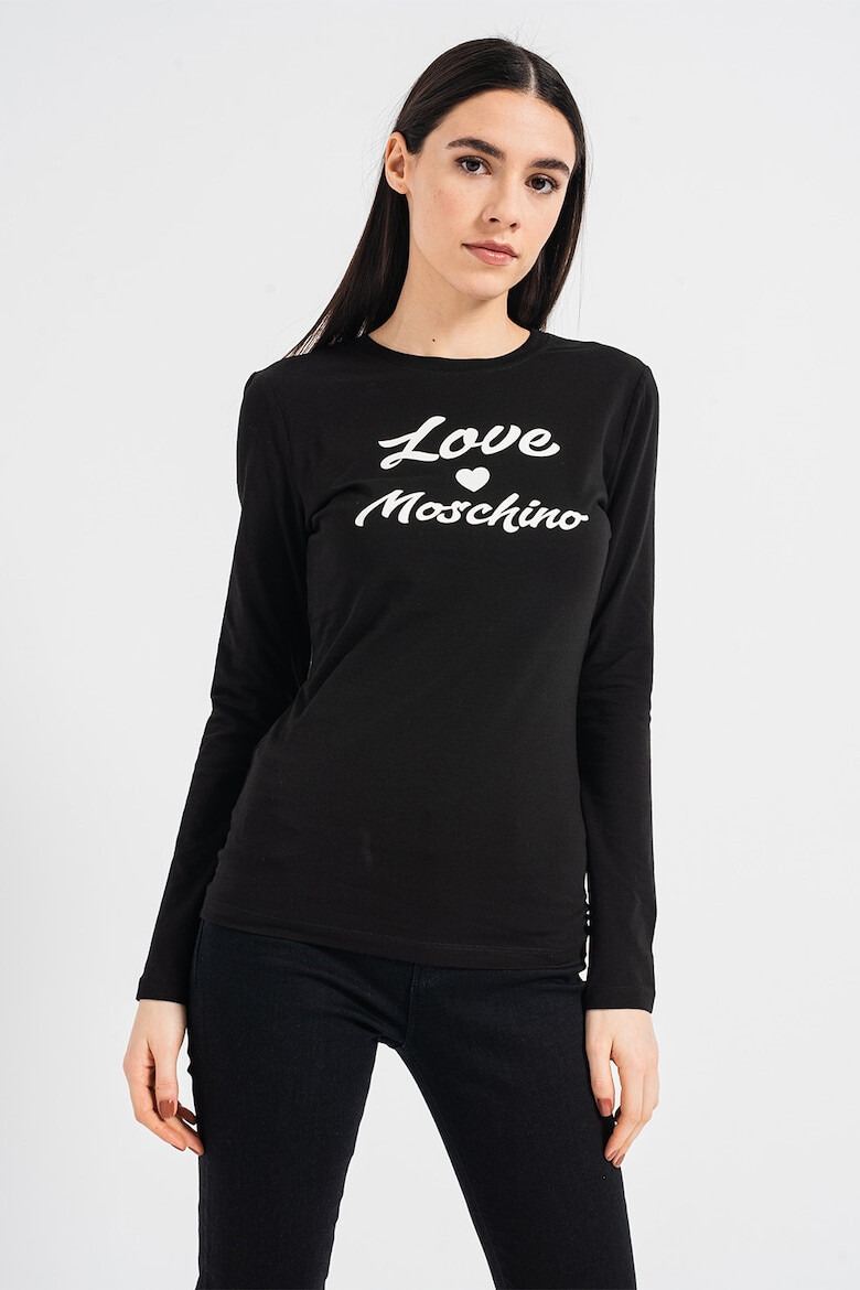 Love Moschino Блуза с памук с лого - Pepit.bg