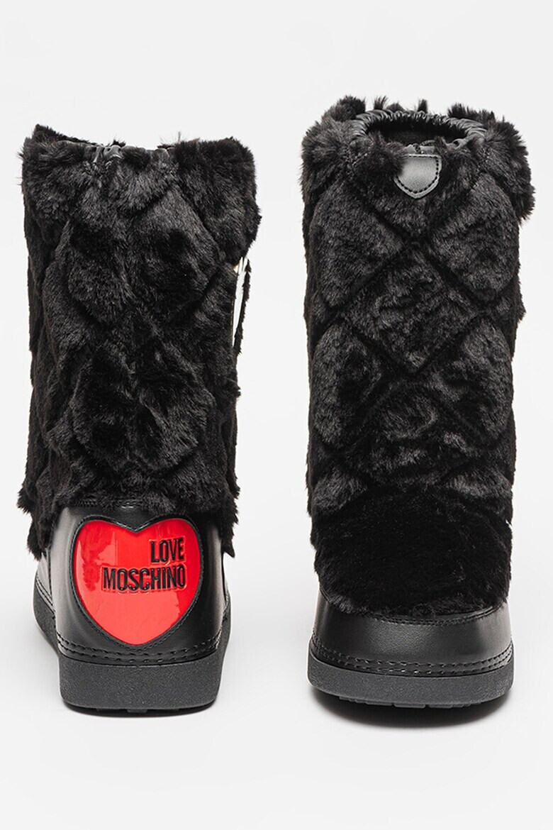 Love Moschino Боти с еко пух - Pepit.bg