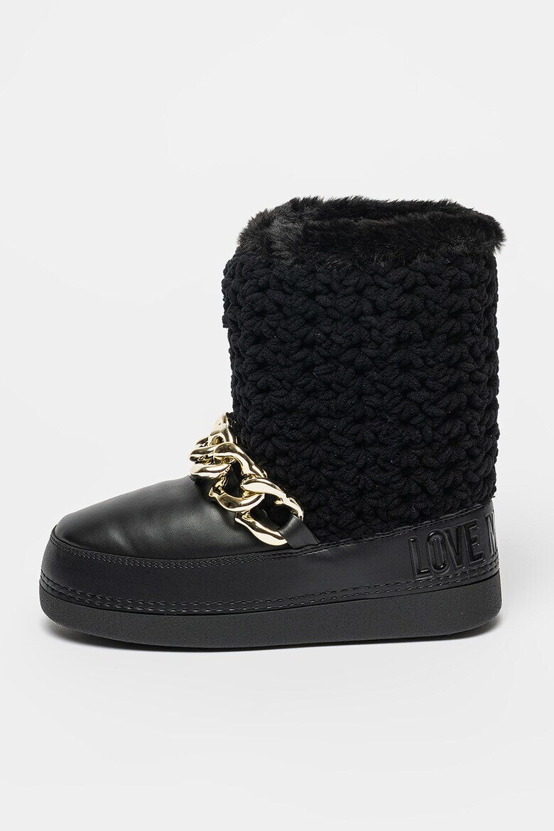 Love Moschino Боти с връзка - Черен - Pepit.bg