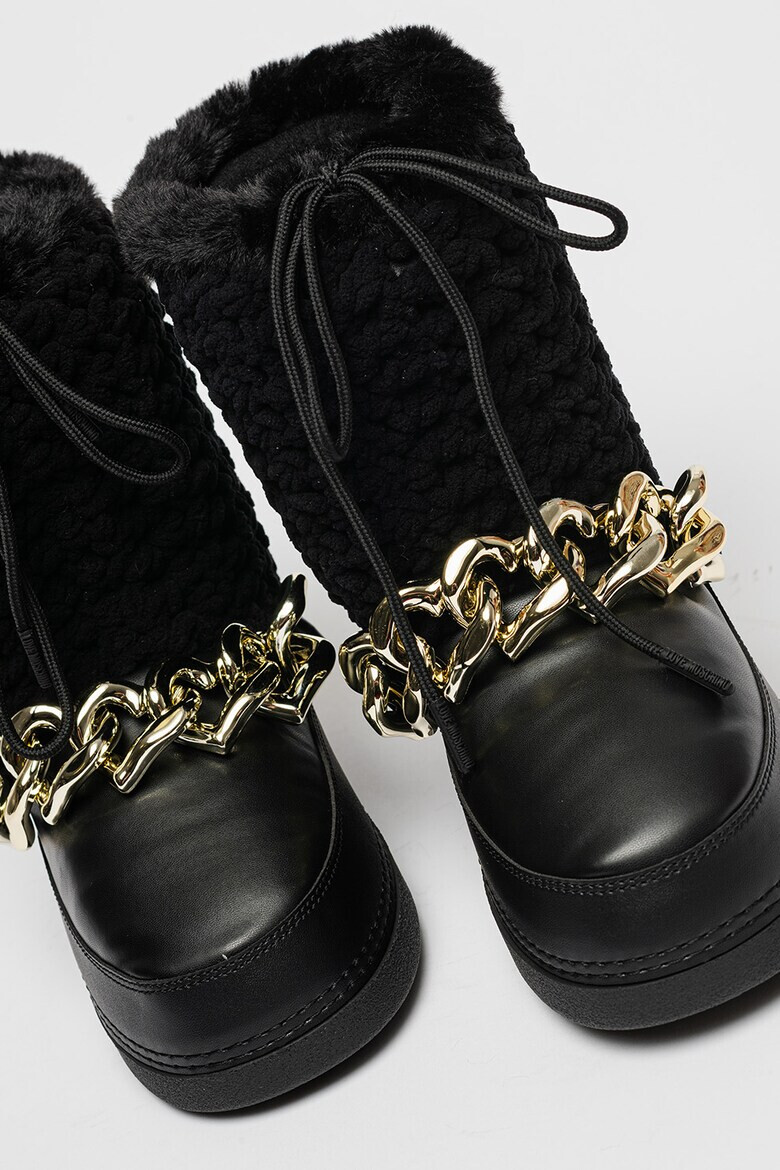 Love Moschino Боти с връзка - Черен - Pepit.bg