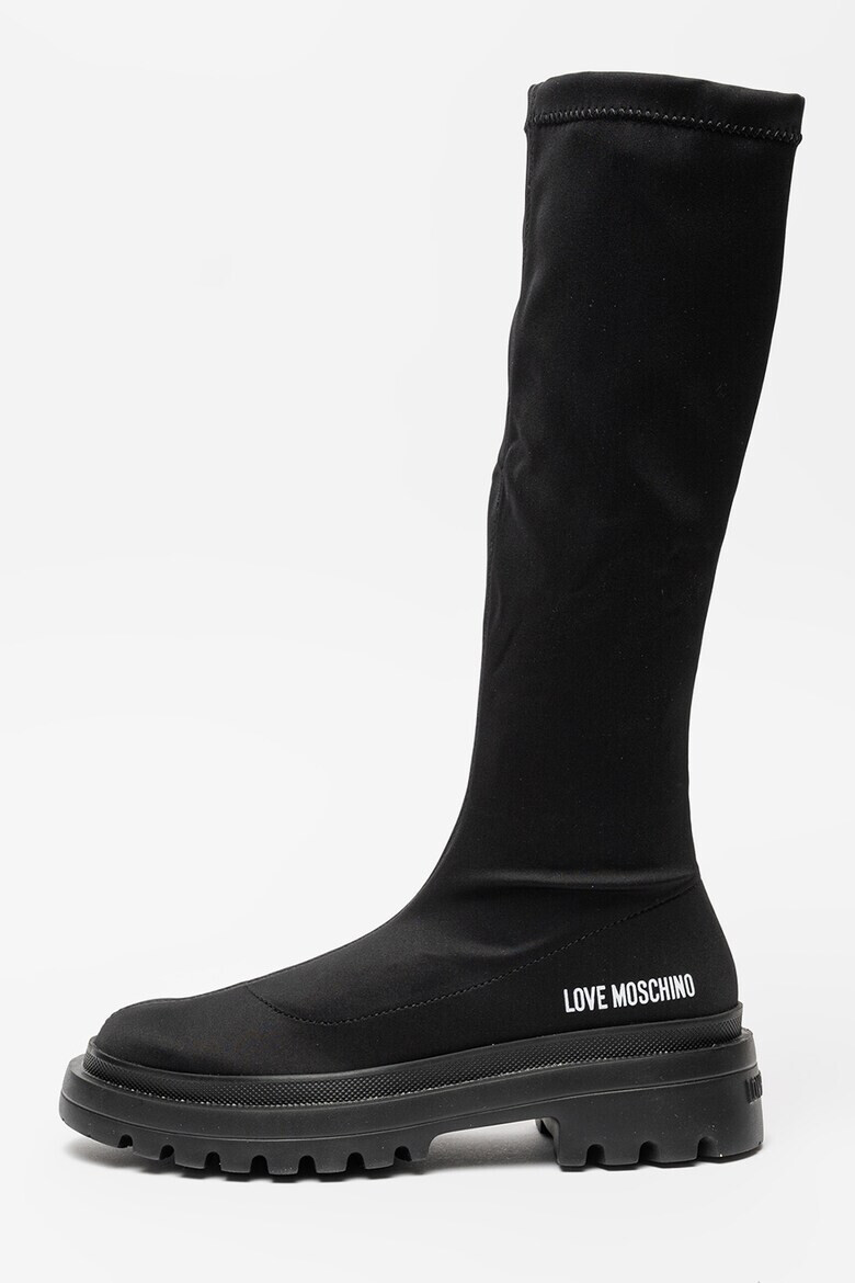 Love Moschino Дълги ботуши с лого - Pepit.bg