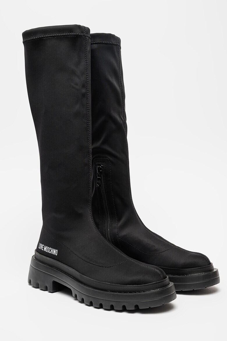 Love Moschino Дълги ботуши с лого - Pepit.bg