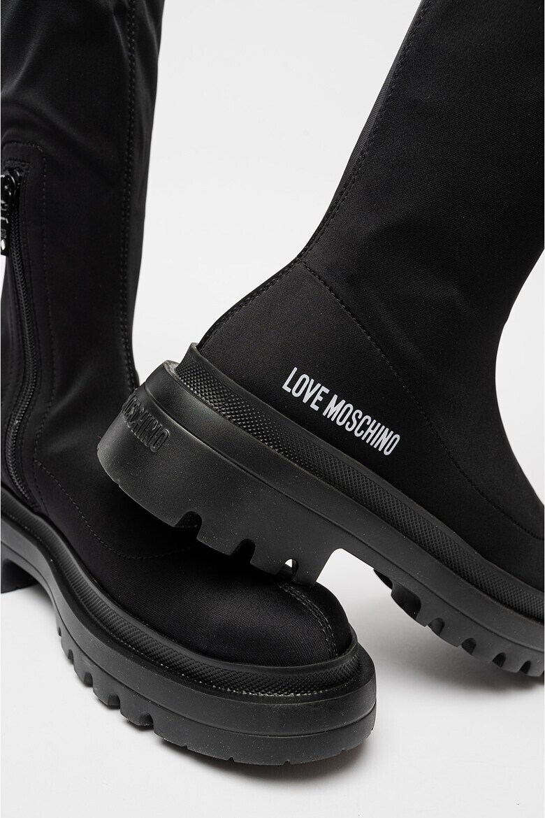 Love Moschino Дълги ботуши с лого - Pepit.bg
