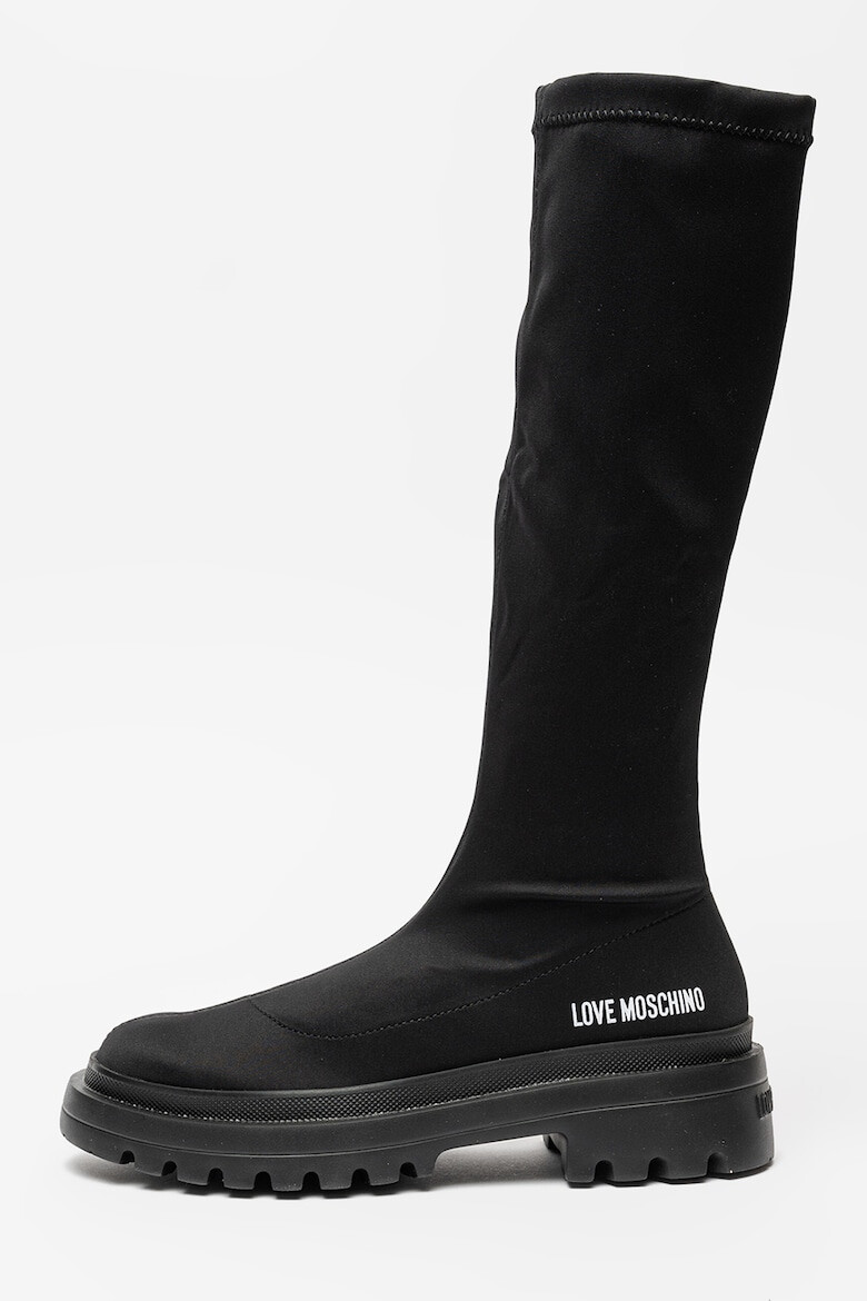 Love Moschino Дълги ботуши с лого - Pepit.bg