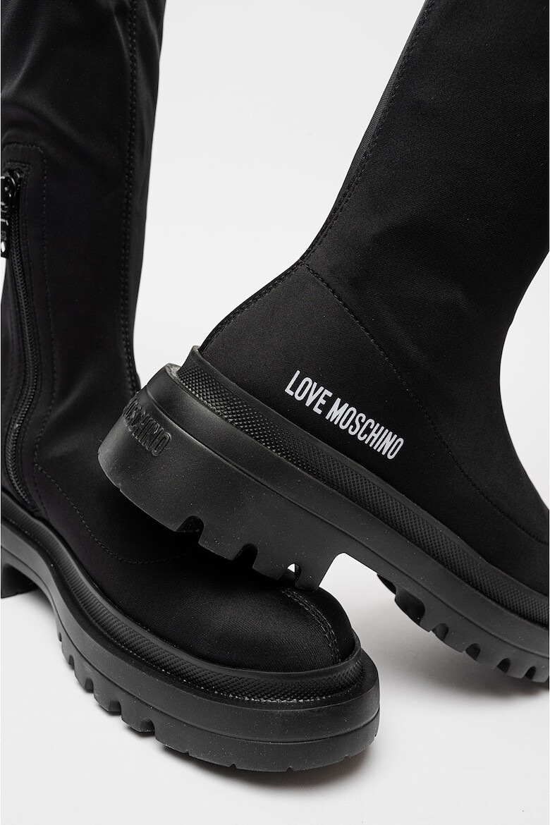 Love Moschino Дълги ботуши с лого - Pepit.bg