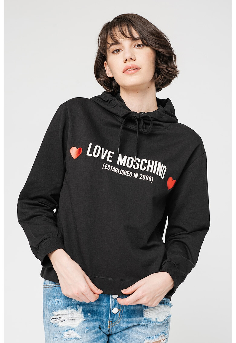 Love Moschino Худи с връзка и лого - Pepit.bg