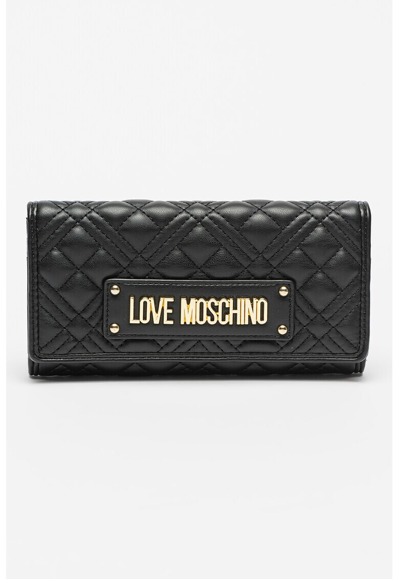 Love Moschino Капитониран портфейл Bonded от еко кожа с капаче - Pepit.bg