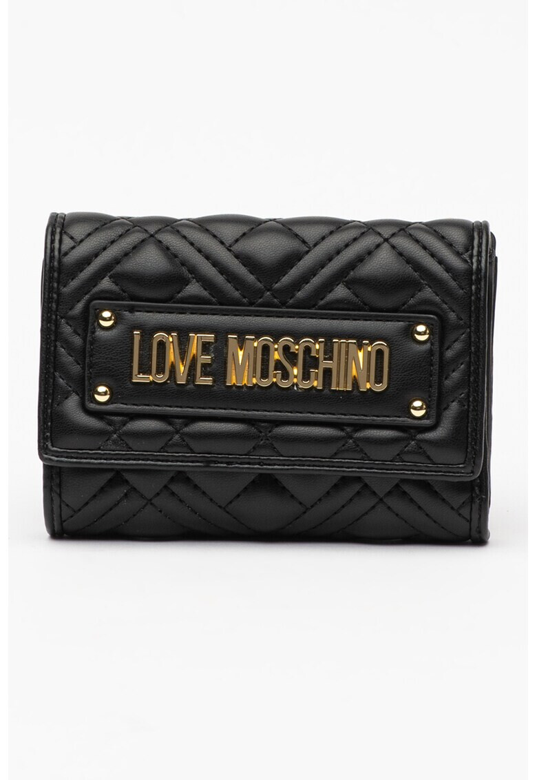 Love Moschino Капитониран портфейл с лого - Pepit.bg