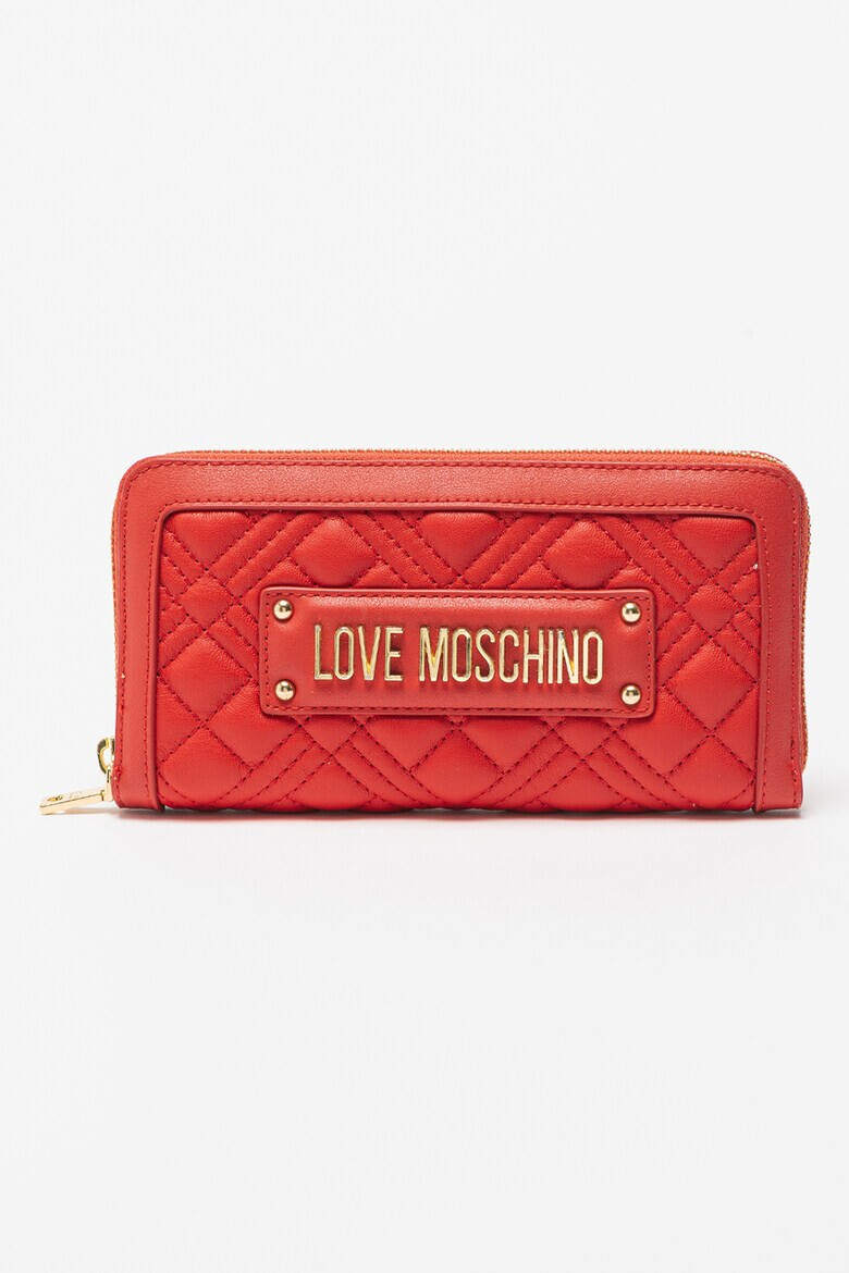 Love Moschino Капитонирано портмоне от еко кожа с цип - Pepit.bg