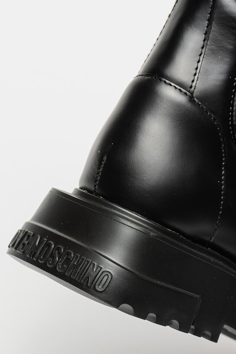Love Moschino Кожени боти с еластични маншети - Pepit.bg