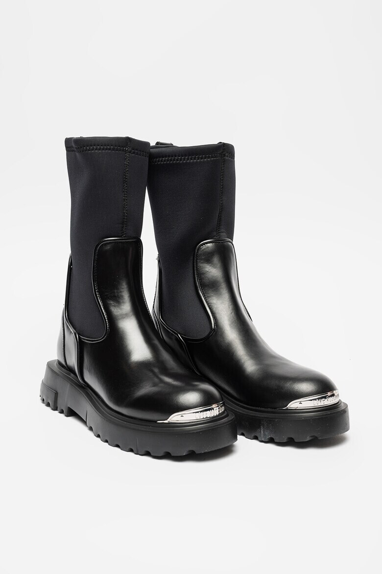 Love Moschino Кожени боти с еластични маншети - Pepit.bg