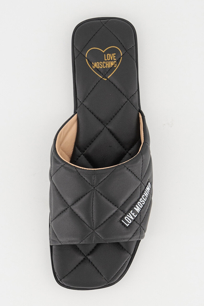 Love Moschino Кожени чехли с лого - Pepit.bg