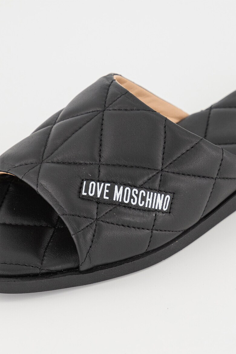 Love Moschino Кожени чехли с лого - Pepit.bg