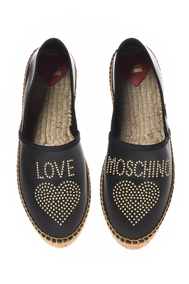 Love Moschino Кожени еспадрили с лого - Pepit.bg
