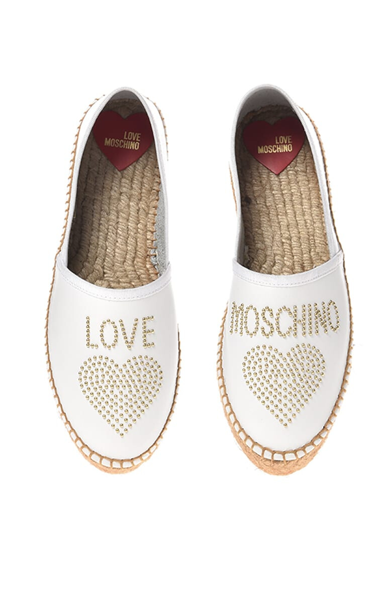 Love Moschino Кожени еспадрили с лого - Pepit.bg