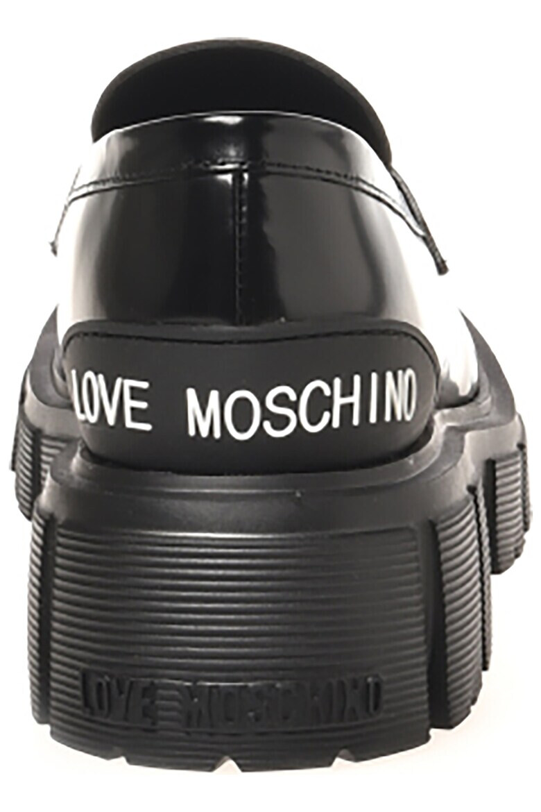 Love Moschino Кожени мокасини с лого - Pepit.bg