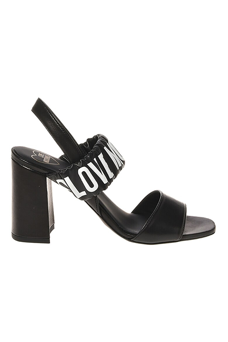 Love Moschino Кожени сандали с лого - Pepit.bg