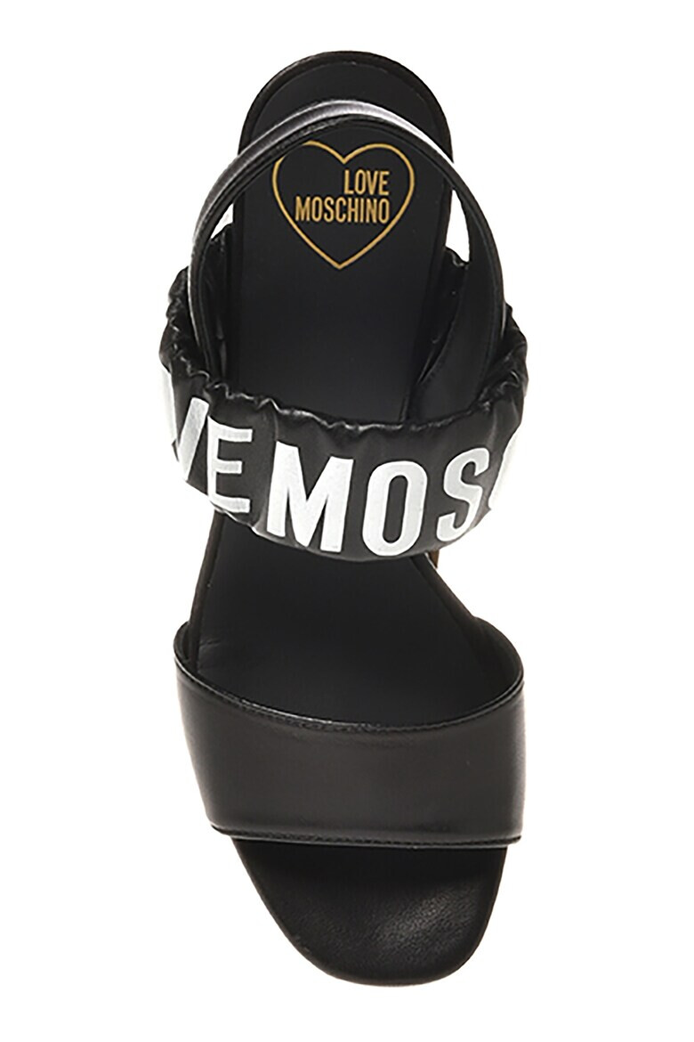 Love Moschino Кожени сандали с лого - Pepit.bg