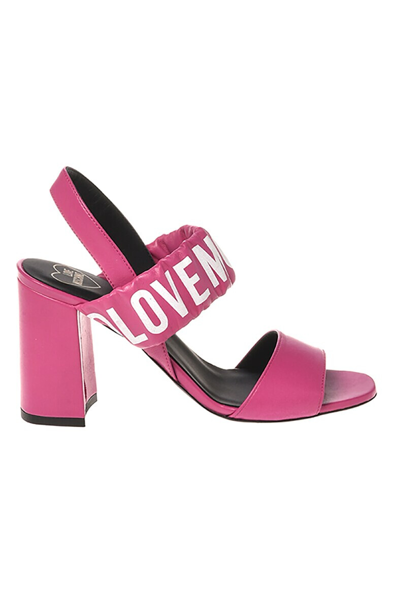 Love Moschino Кожени сандали с лого - Pepit.bg
