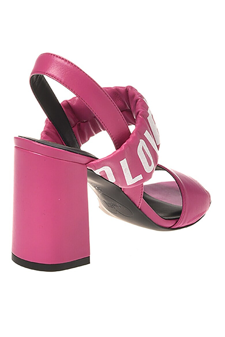 Love Moschino Кожени сандали с лого - Pepit.bg