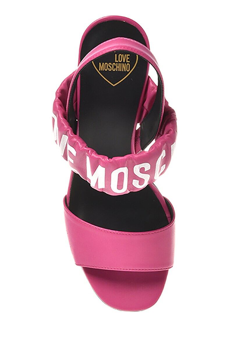 Love Moschino Кожени сандали с лого - Pepit.bg