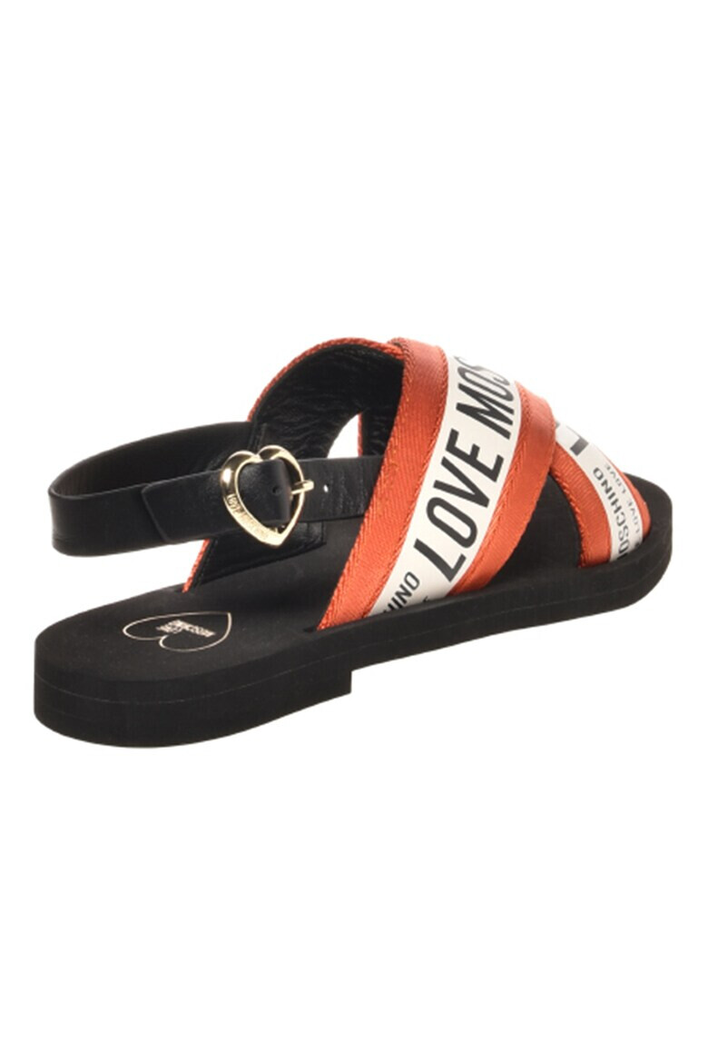 Love Moschino Кожени сандали с лого - Pepit.bg