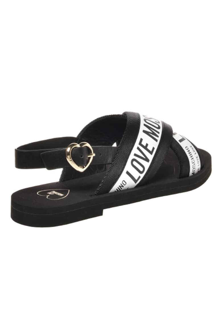 Love Moschino Кожени сандали с лого - Pepit.bg