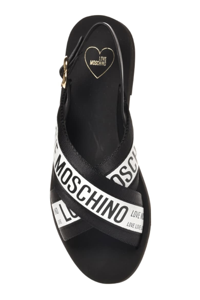 Love Moschino Кожени сандали с лого - Pepit.bg