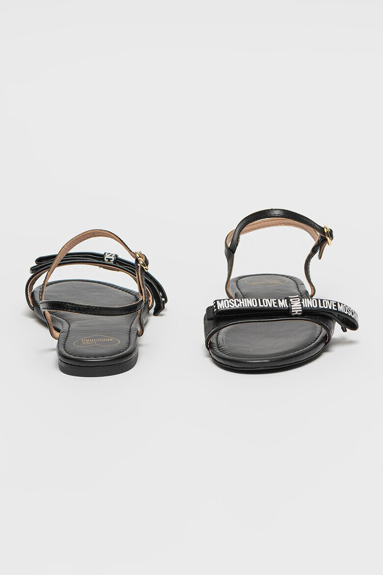 Love Moschino Кожени сандали с лого - Pepit.bg