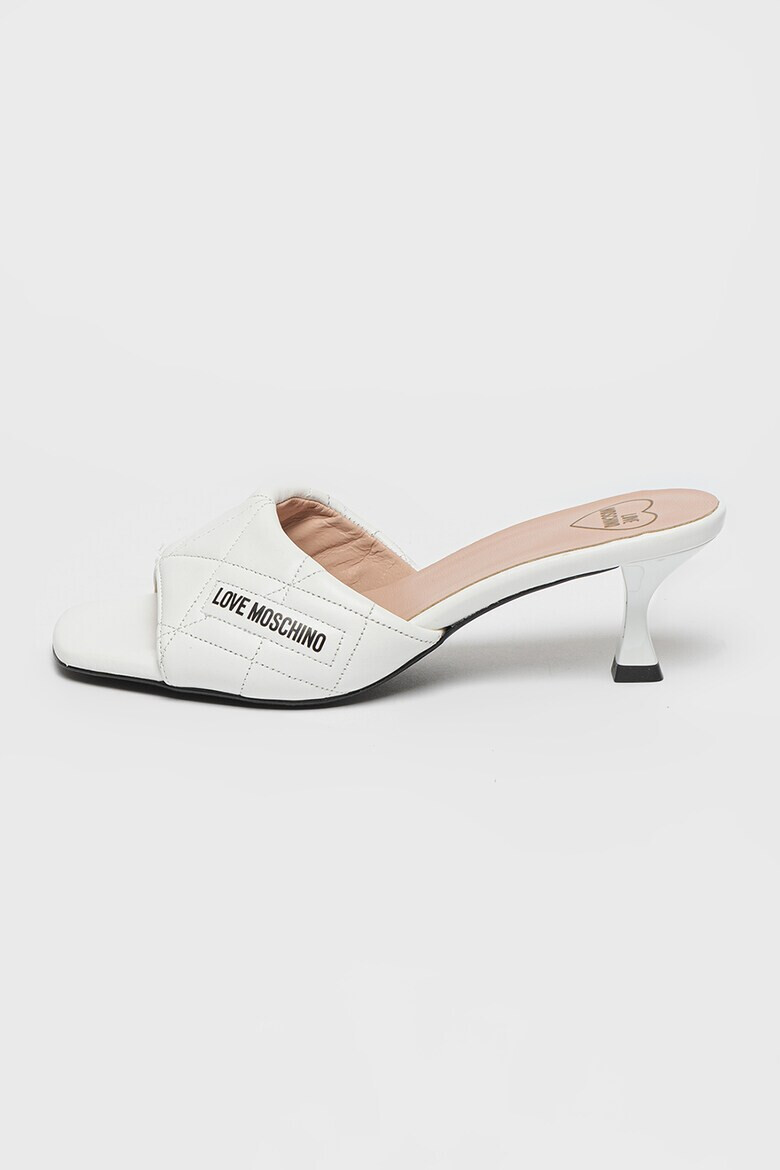 Love Moschino Кожени сандали с лого - Pepit.bg