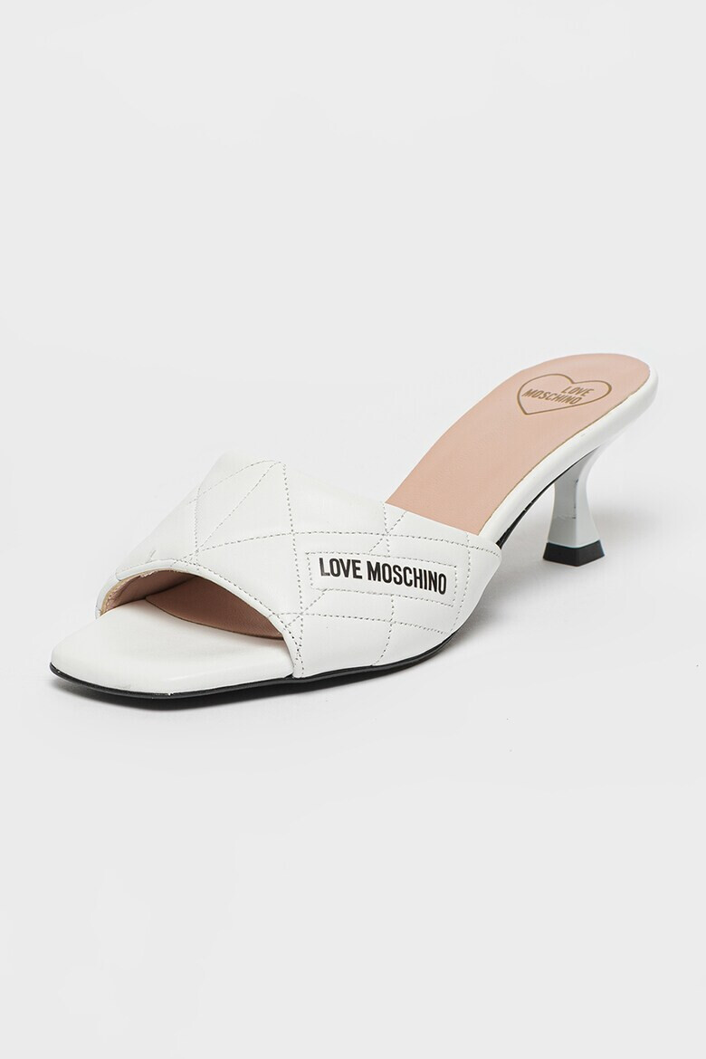 Love Moschino Кожени сандали с лого - Pepit.bg