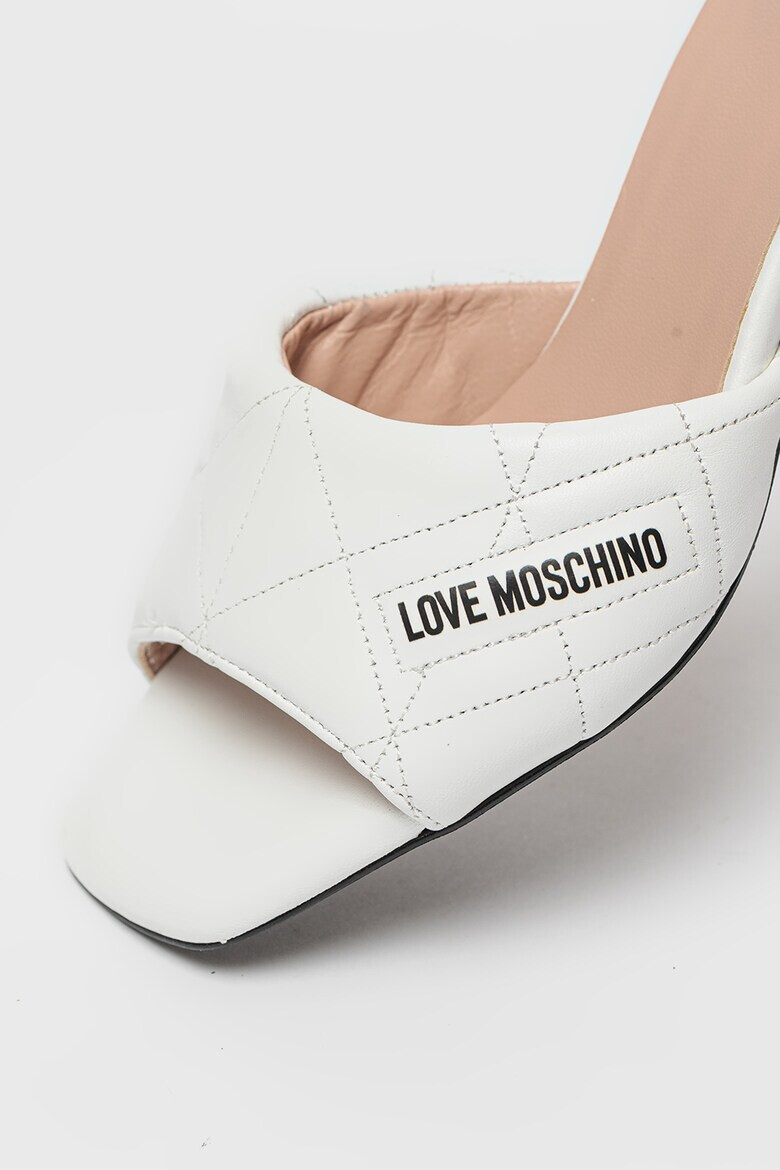 Love Moschino Кожени сандали с лого - Pepit.bg