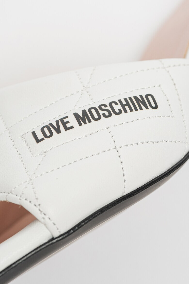 Love Moschino Кожени сандали с лого - Pepit.bg