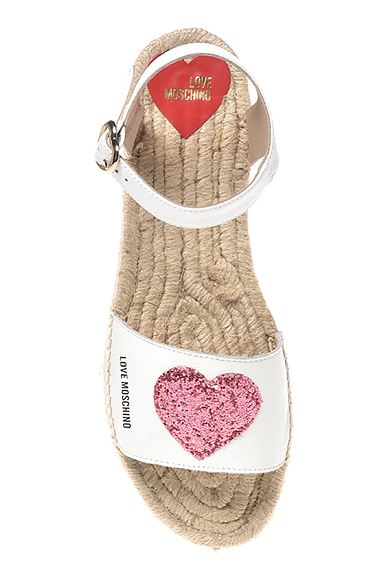 Love Moschino Кожени сандали с равна платформа - Pepit.bg