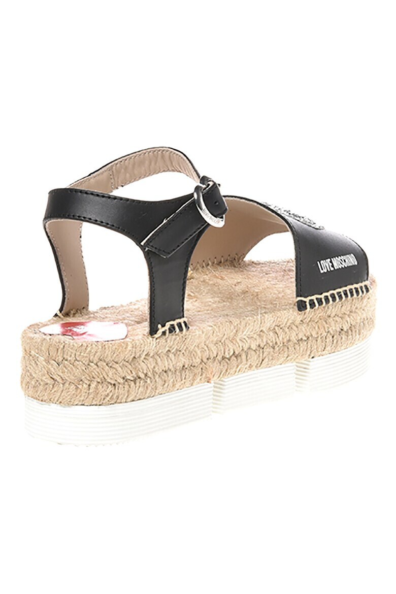 Love Moschino Кожени сандали с равна платформа - Pepit.bg