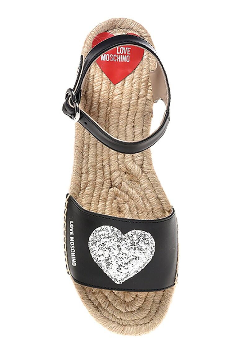 Love Moschino Кожени сандали с равна платформа - Pepit.bg