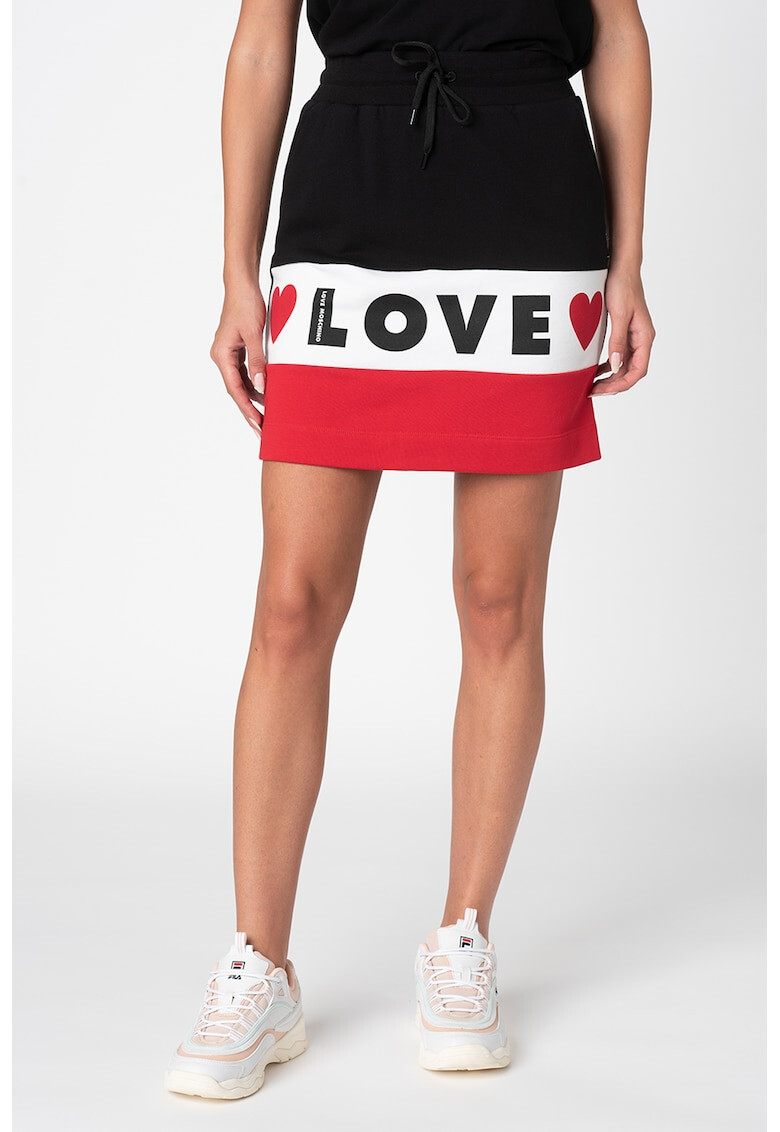 Love Moschino Къса пола с лого - Pepit.bg